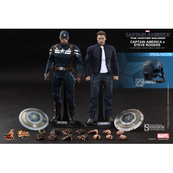 Captain America The Winter Soldier Captain America and Steve Rogers 1/6 scale figure set 30cm